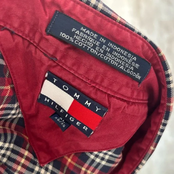 Vintage Tommy Hilfiger Button Down Shirt Mens XL Crest - Picture 3 of 4